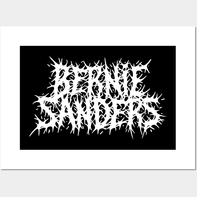 Bernie Sanders Grindcore Metal logo Wall Art by jonah block